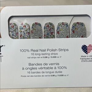 Color Street Silver Glitter Confetti Press-On Nails